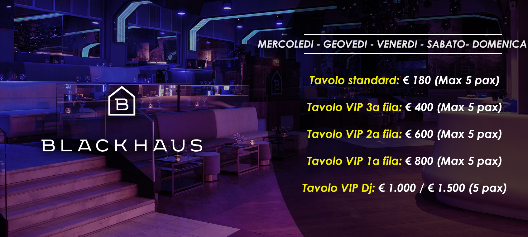 precio mesas vip discoteca blackhaus